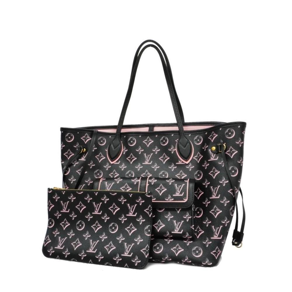 Louis Vuitton Tote Bag Monogram Neverfull MM Noir Black Pink